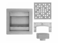 Rea Cañería|Drenaje Lineal Dots 120X120 Brush Steel