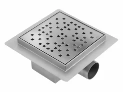 Rea Cañería|Drenaje Lineal Dots 150X150 Brush Steel