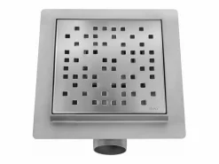 Rea Cañería|Drenaje Lineal Dots 150X150 Brush Steel