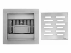 Rea Drenaje Lineal Line 120X120 Brush Steel Plateado Outlet