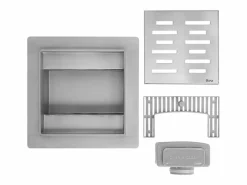 Rea Drenaje Lineal Line 120X120 Brush Steel Plateado Outlet