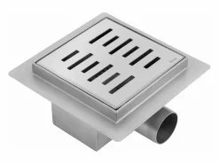 Rea Drenaje Lineal Line 120X120 Brush Steel Plateado Outlet