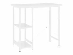 Garden Furniture Drenin Escritorio para ordenador de MDF y metal 80x40x72 cm Blanco Clearance