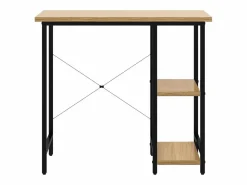 Garden Furniture Mesa De Ordenador|Drenin Escritorio para ordenador MDF metal negro roble 80x40x72 cm