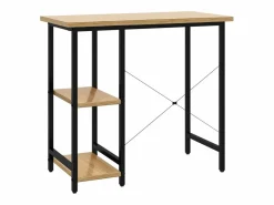 Garden Furniture Mesa De Ordenador|Drenin Escritorio para ordenador MDF metal negro roble 80x40x72 cm