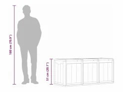 Garden Furniture Drumkeeran Caja de almacenaje para jardín 270 L PP aspecto madera Gris New