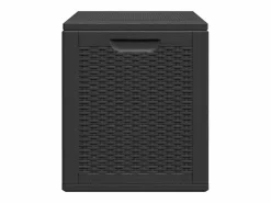 Garden Furniture Drumkeeran Caja de almacenaje para jardín 90L PP negra ratán Negro Clearance