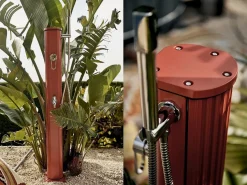 FORMIDRA Ducha Solar Exterior Jolly Go 20L Aluminio - 24x26x120cm - Ducha Extraíble, Mezclador y Enjuague de Pie Terracota Online