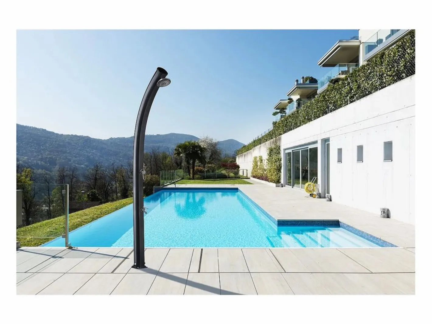Ducha Solar Exterior Jolly 25L Formidra 233x15x16.5cm- Aluminio - Lavapies, Cabezal y Mezclador - - Rosa^POOLEX