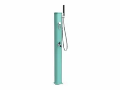 FORMIDRA Energía Solar|Ducha Solar Exterior Jolly Go 20L 24x26x120cm Aluminio - Ducha de mano extraíble, mezclador y enjuague de pies