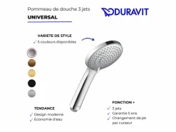 DURAVIT Rociador de ducha universal Negro Hot