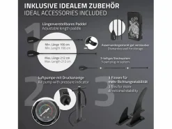 ECD Germany Deportes Náuticos|Tabla hinchable de paddle surf SUP Maona 308 x 78 x 10 cm de PVC hasta 120kg con bomba de aire, bolsa de transporte y accesorios