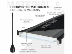 ECD Germany Deportes Náuticos|Tabla hinchable de paddle surf SUP Maona 308 x 78 x 10 cm de PVC hasta 120kg con bomba de aire, bolsa de transporte y accesorios