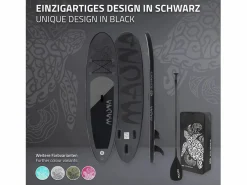 ECD Germany Deportes Náuticos|Tabla hinchable de paddle surf SUP Maona 308 x 78 x 10 cm de PVC hasta 120kg con bomba de aire, bolsa de transporte y accesorios