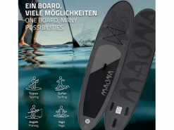 ECD Germany Deportes Náuticos|Tabla hinchable de paddle surf SUP Maona 308 x 78 x 10 cm de PVC hasta 120kg con bomba de aire, bolsa de transporte y accesorios