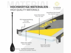 Tabla hinchable de paddle surf SUP Maona 308 x 78 x 10 cm de PVC hasta 120kg con bomba de aire, bolsa de transporte y accesorios^ECD Germany Online