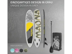 Tabla hinchable de paddle surf SUP Maona 308 x 78 x 10 cm de PVC hasta 120kg con bomba de aire, bolsa de transporte y accesorios^ECD Germany Online