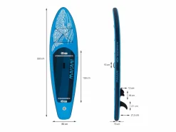 ECD Germany Tabla hinchable de paddle surf SUP Makani 320 x 80 x 15 cm de PVC hasta 120kg con bomba de aire, bolsa de transporte y accesorios Azul Sale