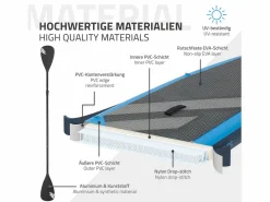Tabla hinchable de paddle surf SUP 320x82x15 cm PVC hasta 120kg con asiento de kayak, bomba de aire, bolsa de transporte y accesorios^ECD Germany Clearance