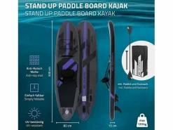 Tabla hinchable de paddle surf SUP 320x82x15cm PVC hasta 120kg con asiento de kayak, bomba de aire, bolsa de transporte y accesorios^ECD Germany Online