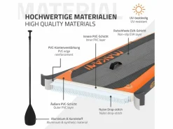 ECD Germany Deportes Náuticos|Tabla hinchable de paddle surf SUP Makani 320 x 80 x 15 cm de PVC hasta 120kg con bomba de aire, bolsa de transporte y accesorios