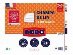 Edredón 220 x 240 cm CHAMPS DE LIN - Cálido - 450G/m² - 2 plazas - Anti-ácaros Antibacteriano^DODO New
