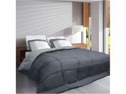 Poyet Motte Edredón de verano en microfibra bicolor Gris / Plateado