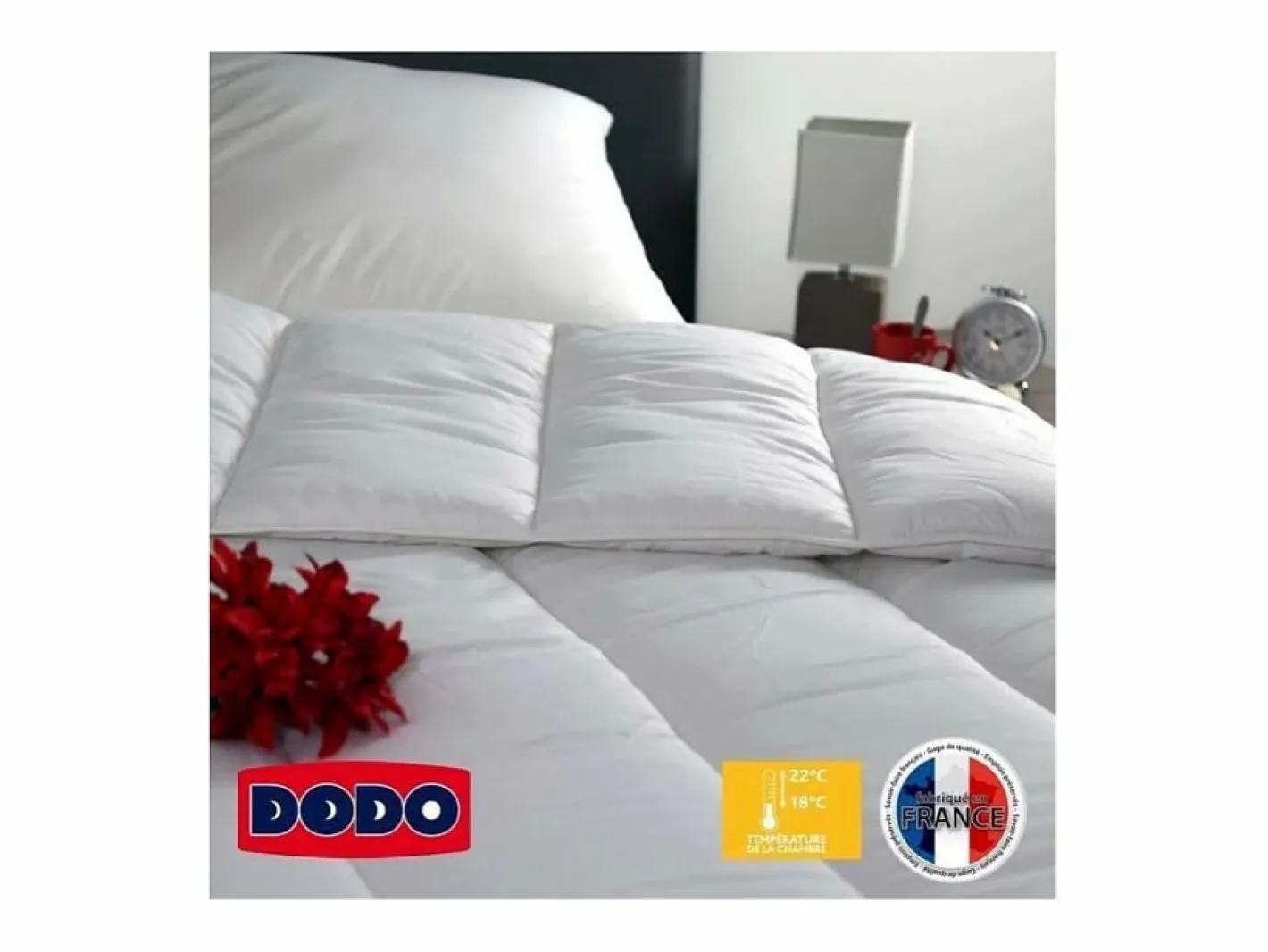 DODO Edredón templado Vancouver - 220 x 240 cm - Confort Acolchado - Fabricación Francesa Blanco Hot
