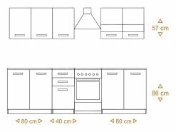 TOPESHOP ELIF - Cocina completa modular + lineal L - 200cm 6 pzs - encimera incluida - juego de muebles de cocina Color natural claro New