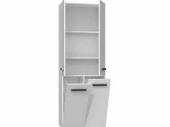 TOPESHOP ELLOS | Mueble de baño con dos cestas | Tiradores minimalistas | Dimensiones: 174x60x30 | columna de almacenamiento Blanco Hot