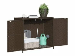 Garden Furniture Emma Louise Armario de almacenaje de jardín ratán PE marrón 83x45x76 cm Marru00f3n Sale