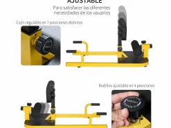 3-en-1 profundo sissy squat y negro 50x97x56.5 cm^Homcom Sale
