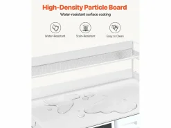 Encimera de Lavadora-Secadora SucceBuy, 137x69 CM con Estante de 2 Niveles con Almohadillas Antideslizantes y Funda de Protección para Ropa Resistente al Agua Blanco Sale