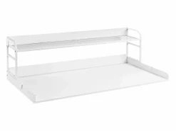 Encimera de Lavadora-Secadora SucceBuy, 137x69 CM con Estante de 2 Niveles con Almohadillas Antideslizantes y Funda de Protección para Ropa Resistente al Agua Blanco Sale