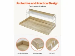 Mueble Para Lavadora|Encimera de Lavadora-Secadora SucceBuy con Estante 137x69 CM Cubierta de Lavadora-Secadora en Madera Roble