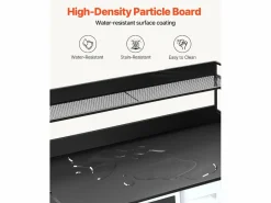 Encimera de Lavadora-Secadora SucceBuy 137x69 CM, Encimera de Lavado de Madera con Almohadillas Antideslizantes, Resistente al Agua para una Organización Negro Outlet