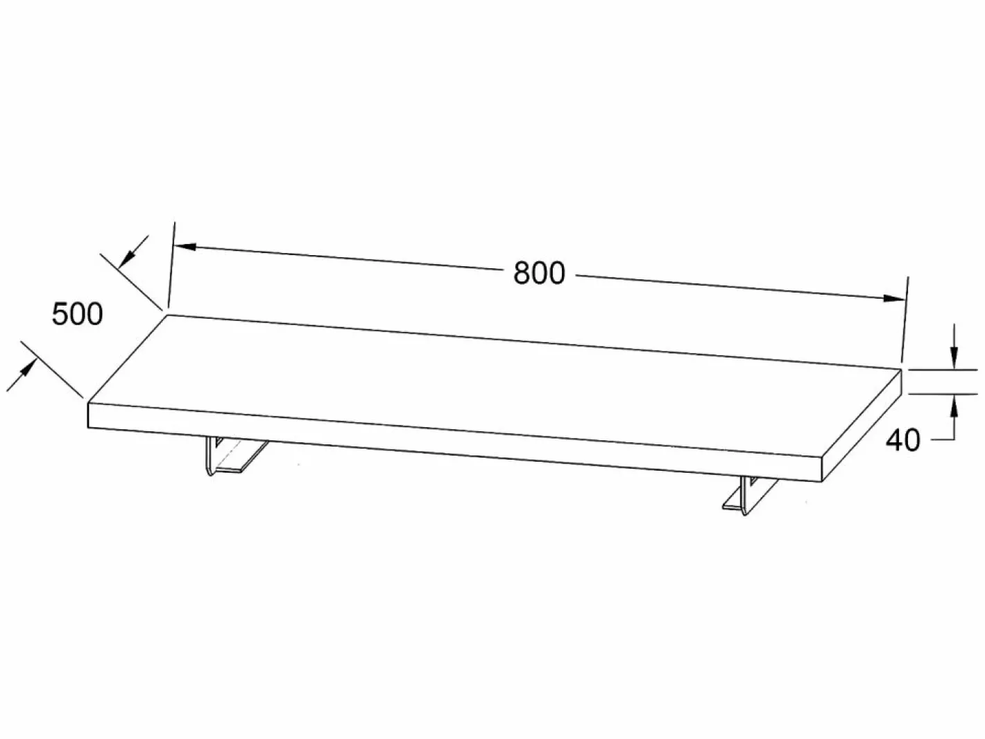 Vente-unique Lavabo|Mueble De Pared Para Baño|Encimera suspendida de teca clara - 80 x 50 cm - SUKAWATI