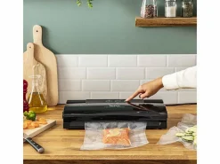 Tefal Pequeño Electrodoméstico|Envasadora al vacío Vacupack Classic VT254070 negra con 18 bolsas, funciones automáticas de vacío y sellado, 110W