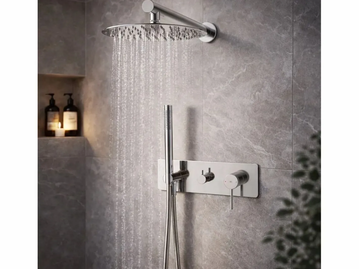 Essebagno Columna De Ducha|Envol columna de ducha empotrada mecánica cromada