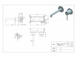 Envol II mezclador de lavabo empotrado oro cepillado^Essebagno Discount