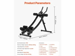 Aparato De Musculación|Equipo para Abdominales SucceBuy, Equipo de Entrenamiento Abdominal con Doble Pista