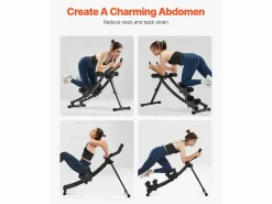 Aparato De Musculación|Equipo para Abdominales SucceBuy, Equipo de Entrenamiento Abdominal con Doble Pista