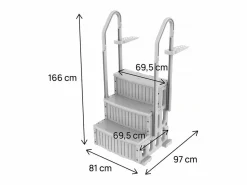 Escalera individual para piscina "Nathan" - 3 escalones - plástico^Habitat et jardin Outlet