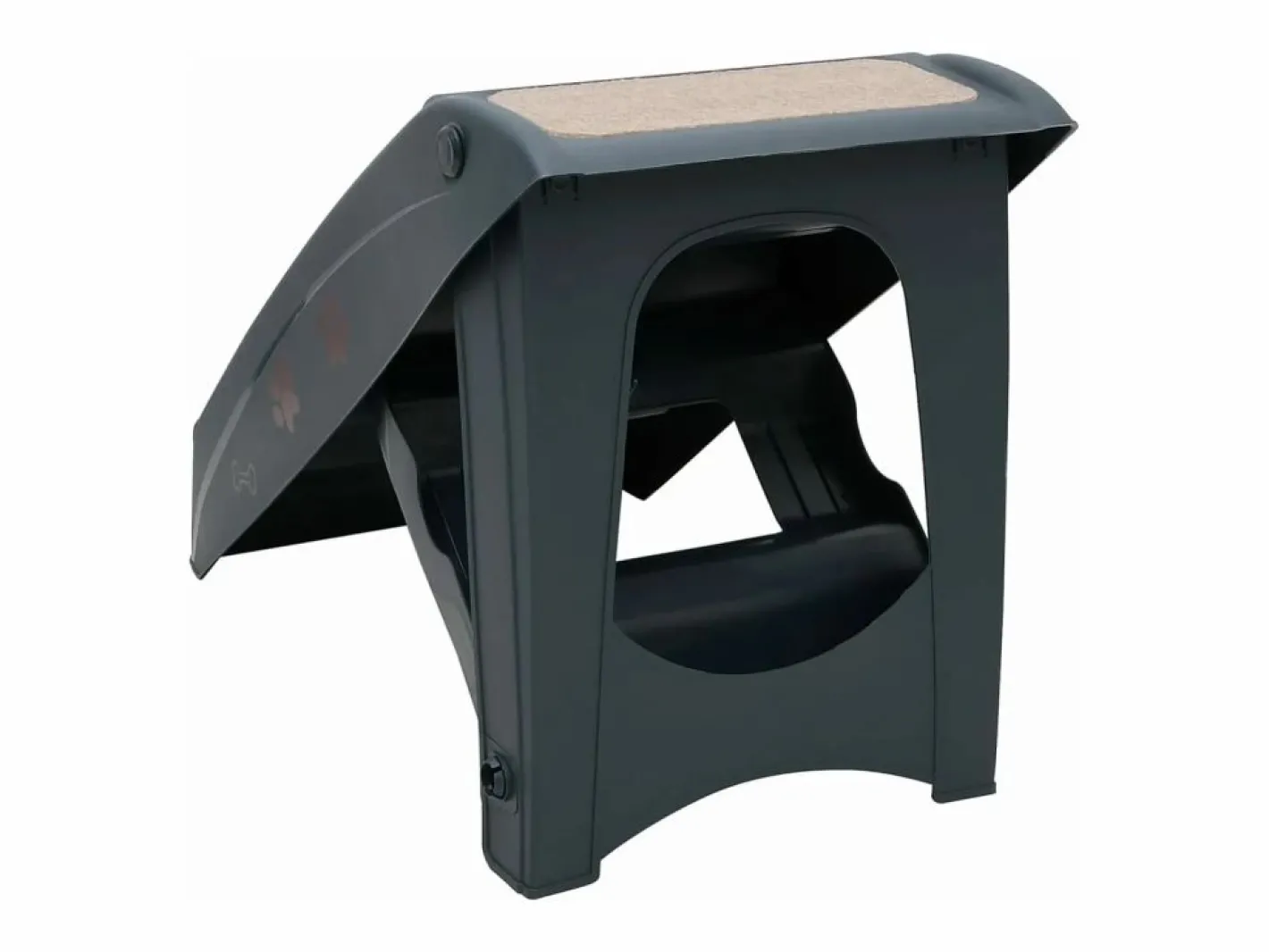 Escalera para perros plegable de 4 peldaños oscuro ES413217 Gris New