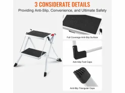Escalón-Escalera SucceBuy 2 Peldaños Plegable 3 Alturas Ajustables Carga Máxima 150 kg - Seguro y Estable para Trabajos en Altura^ Online