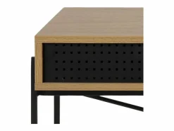 ebuy24 Consola Escritorio|Escritorio Angus con 1 puerta corredera decoración roble.