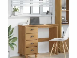 vidaxl Escritorio Secreter|Escritorio ASKIM Marrón 95 x 40 x 75 cm Madera de pino macizo