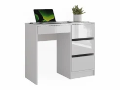 Vicco Escritorio alto brillo 90x40x75 sherry Blanco New