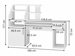 Vicco Escritorio 166x50.5x117 edwin Blanco Discount