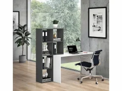 Escritorio blanco/antracita 166.8x59x143 mara^Vicco Online